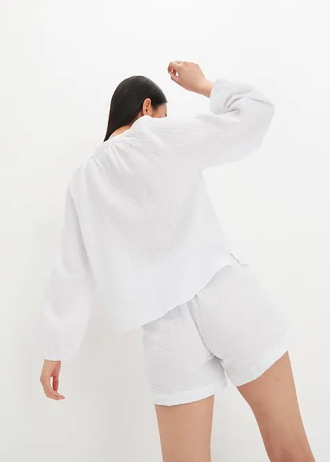 Blouse oversize en gaze de coton, bonprix