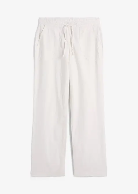 Pantalon large en lin mélangé, bonprix
