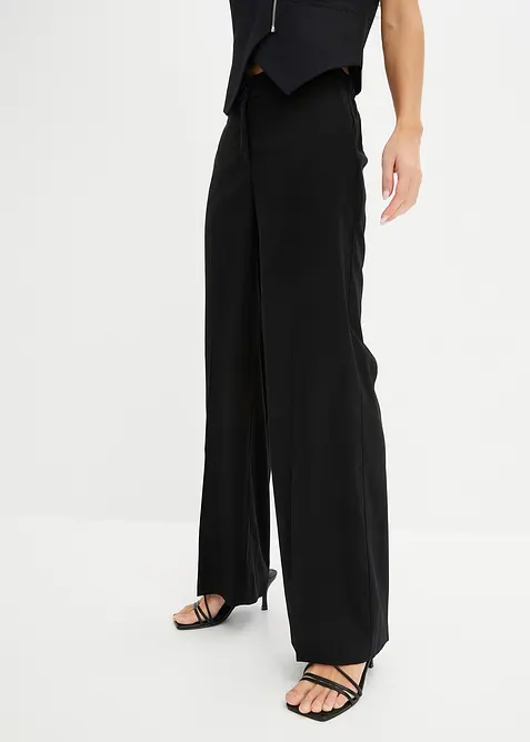 Pantalon large à pinces en viscose majoritaire, bonprix