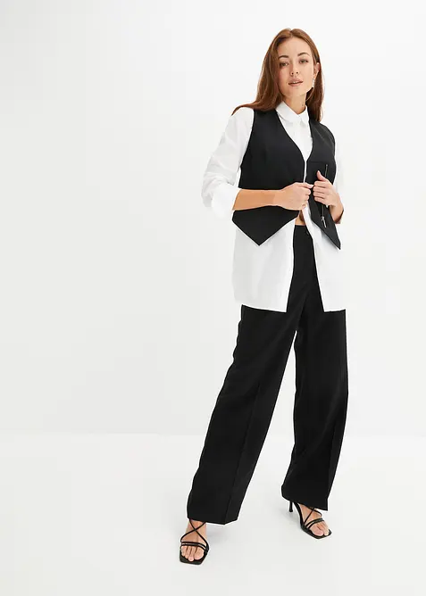 Pantalon large à pinces en viscose majoritaire, bonprix