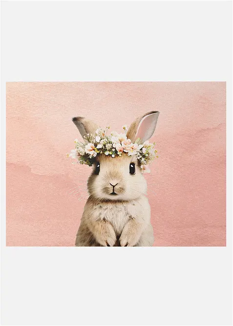 Paillasson lavable &agrave; motif lapin, bonprix