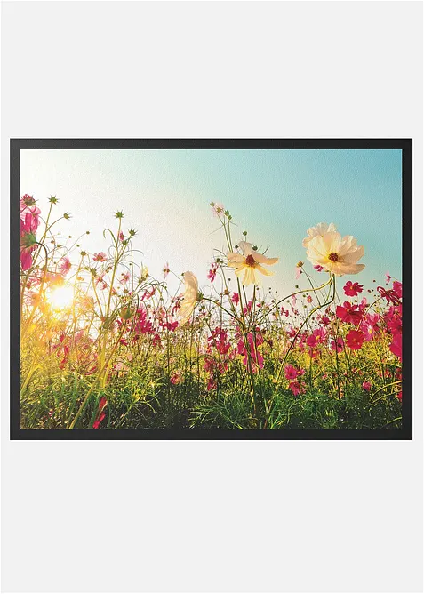 Paillasson lavable &agrave; motif pr&eacute; fleuri, bonprix