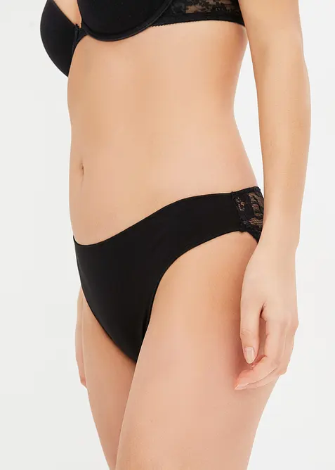 Lot de 6 slips à dentelle, bonprix