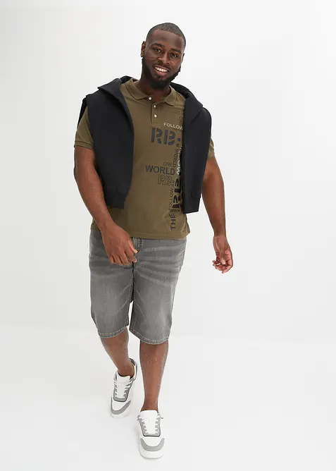 Bermuda confortable en jean et molleton, Regular, bonprix