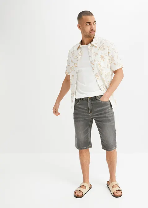 Bermuda confortable en jean et molleton, Regular, bonprix