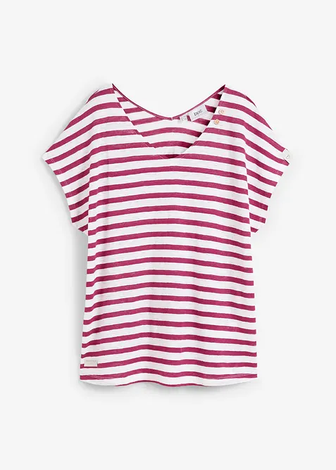 T-shirt 100% lin à manches chauve-souris, bonprix