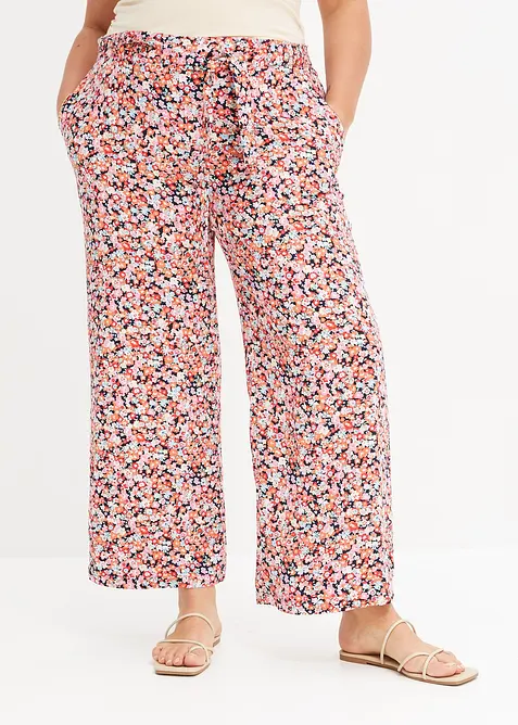 Pantalon 100% viscose, taille élastiquée, bonprix