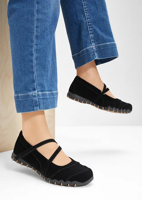 Ballerines style babies avec semelle crantée, bonprix