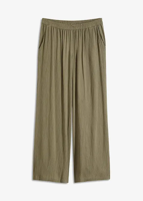 Pantalon palazzo en viscose douce, bonprix