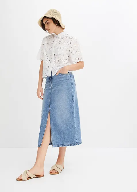 Chemisier à manches courtes, 100% coton, bonprix