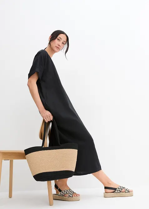 Robe caftan 100 % lin, bonprix