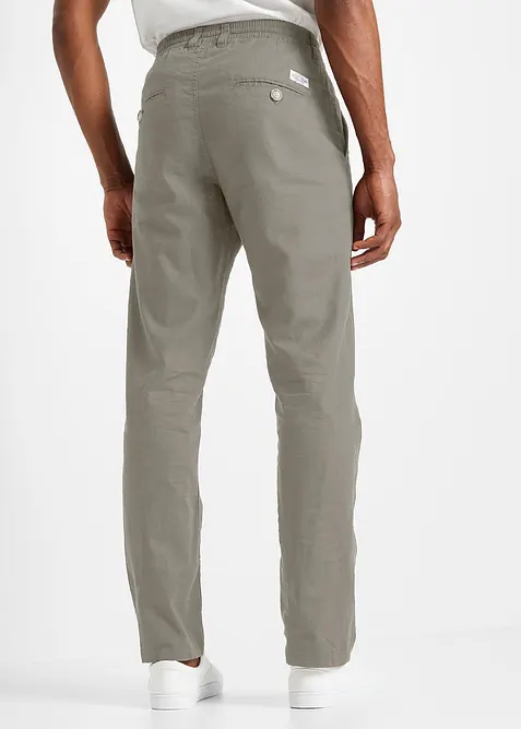 Pantalon chino avec lin, Regular, droit, bonprix