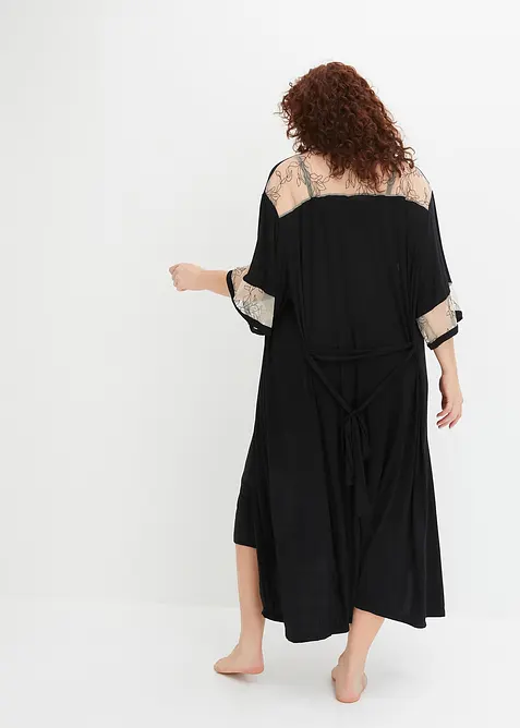 Long kimono en viscose avec broderies, bonprix