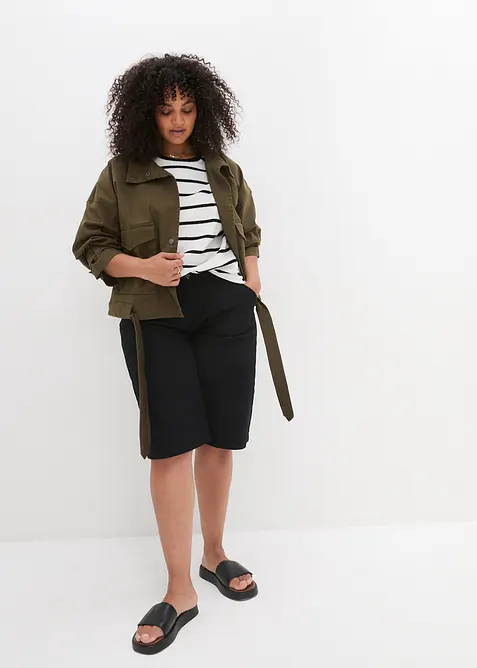 Bermuda en coton, longueur genou, détails utilitaires, bonprix