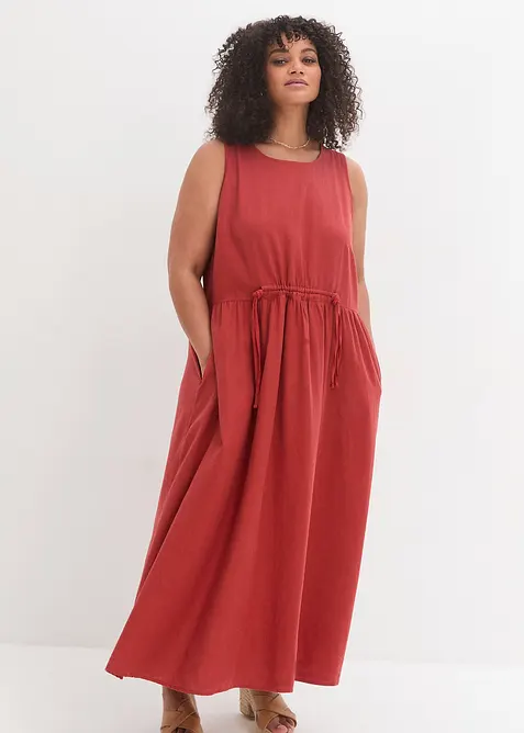 Robe longue en léger mélange de lin et viscose, bonprix