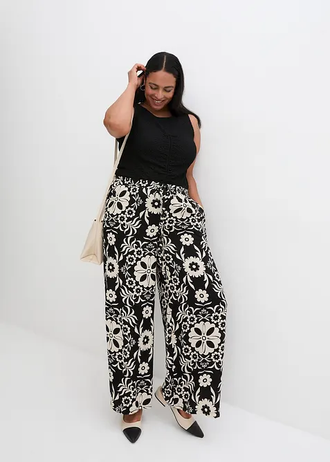 Pantalon large en viscose fluide, bonprix