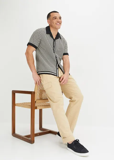 Chemise manches courtes en lin majoritaire, bonprix