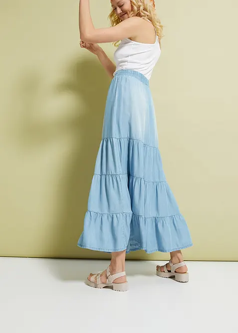 Jupe longue &eacute;tag&eacute;e, bonprix