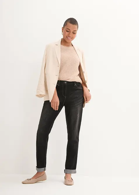 Jean boyfriend taille mi-haute, extensible, bonprix
