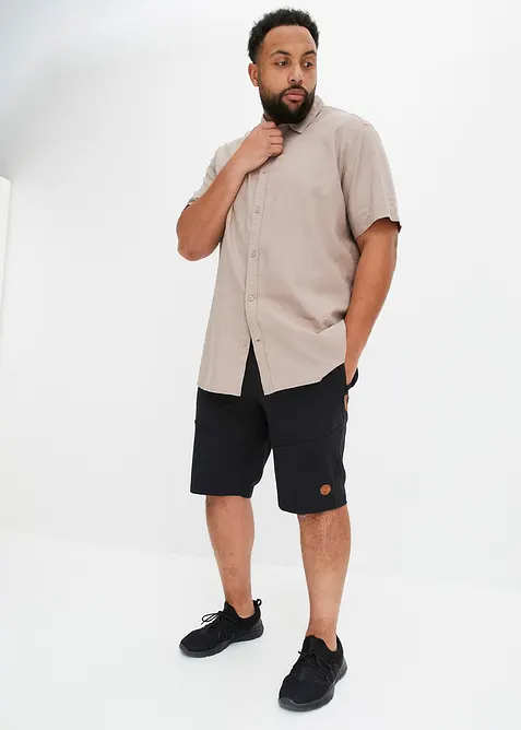 Chemise manches courtes en lin mélangé léger, bonprix