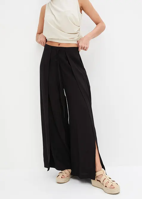 Pantalon avec fente en viscose, bonprix