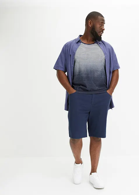 Chemise manches courtes en lin mélangé léger, bonprix