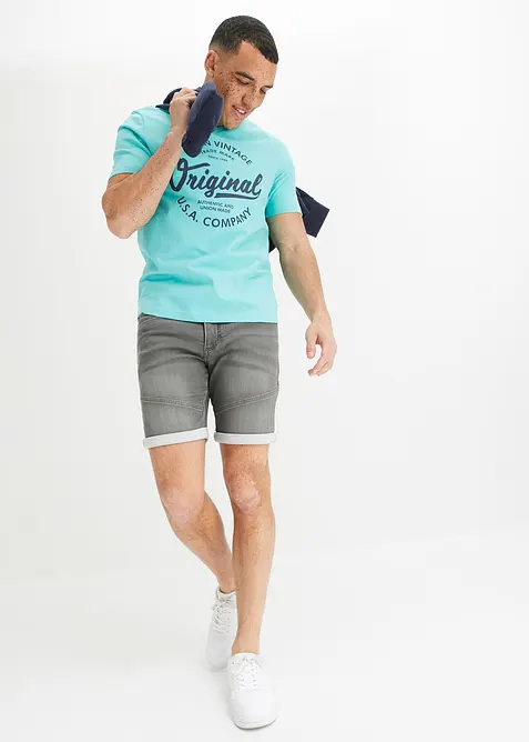 T-shirt col V, 100% coton, bonprix