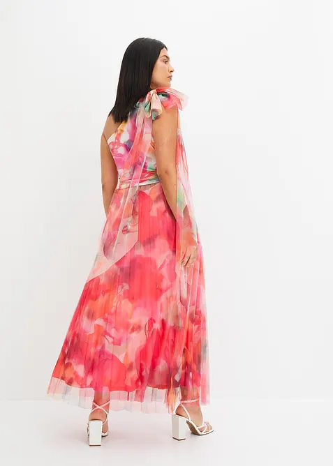 Robe une épaule avec une jupe plissée en tulle, bonprix