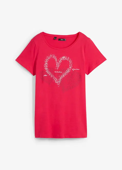 T-shirt coton à imprimé cœur, bonprix