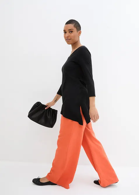 T-shirt long en coton et viscose, bonprix