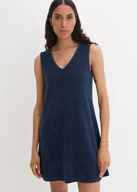 Robe trapèze en tissu éponge, bonprix