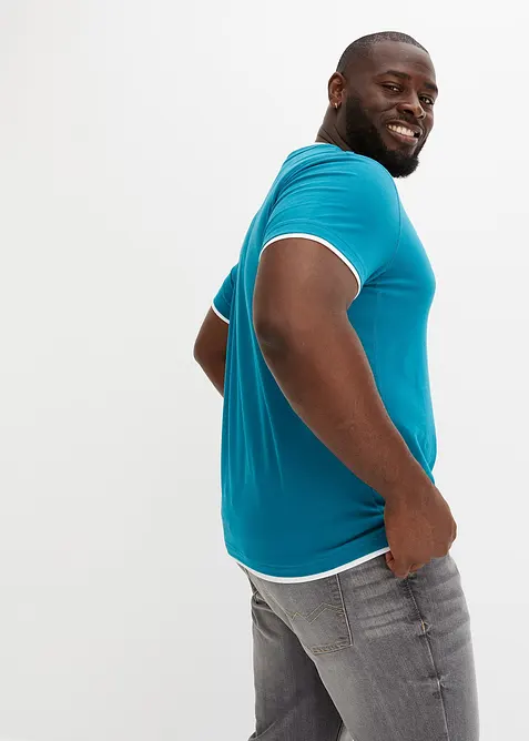 Lot de 2 T-shirts 2 en 1, bonprix