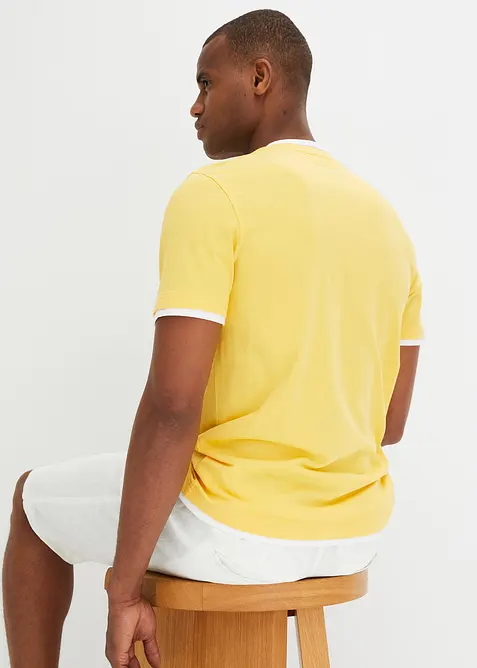 Lot de 2 t-shirts col tunisien 100 % coton, bonprix