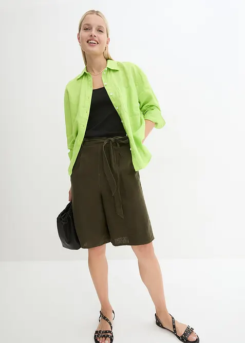 Bermuda en lin m&eacute;lang&eacute;, bonprix