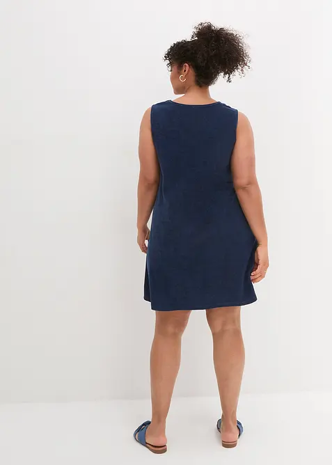 Robe trapèze en tissu éponge, bonprix