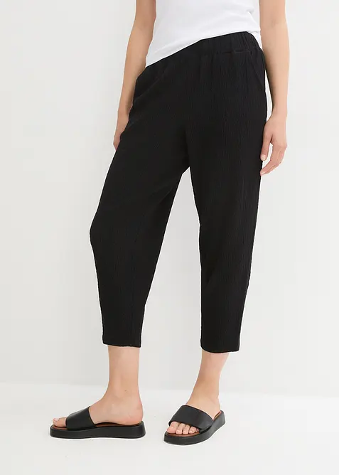 Pantalon en jersey texturé, bonprix