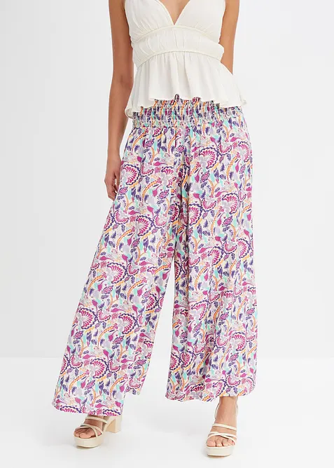 Pantalon palazzo en viscose fluide, bonprix
