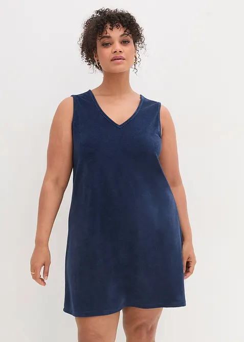 Robe trapèze en tissu éponge, bonprix