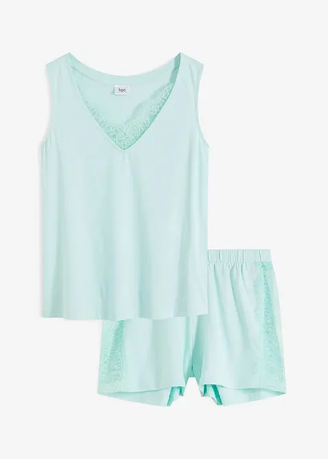 Pyjashort avec empi&egrave;cements en dentelle, bonprix