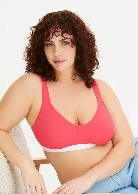 Lot de 2 soutiens-gorge coton sans armatures, bonprix