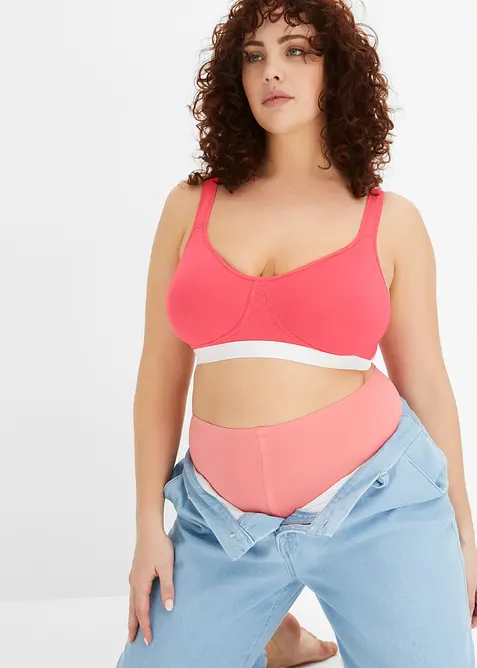 Lot de 2 soutiens-gorge coton sans armatures, bonprix