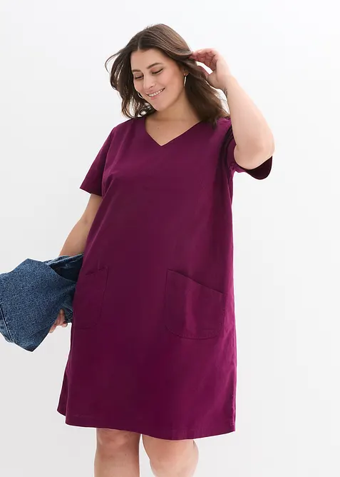 Robe courte en lin majoritaire, bonprix