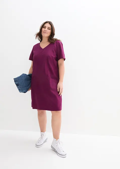 Robe courte en lin majoritaire, bonprix