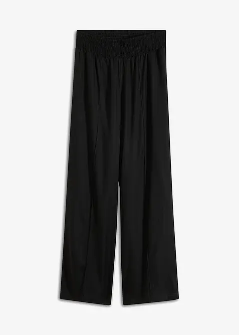 Pantalon à taille élastiquée en crêpe de viscose fluide, bonprix
