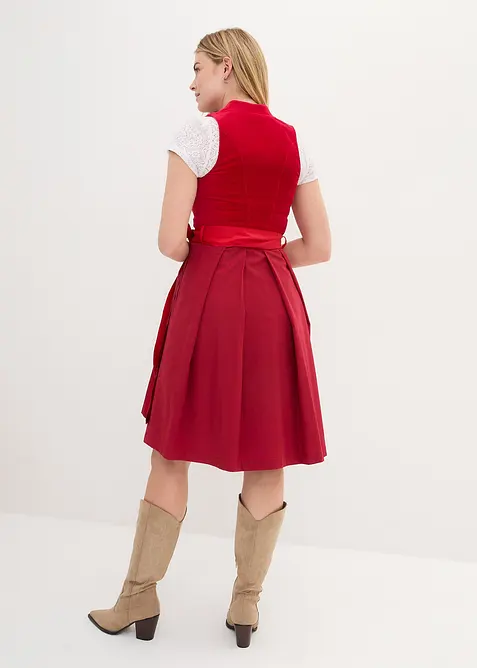 Dirndl avec corsage en velours et tablier en satin, bonprix