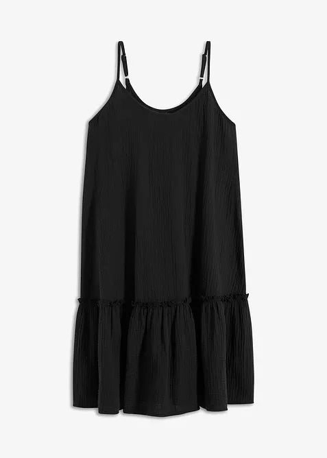Robe à fines bretelles en gaze de coton, bonprix