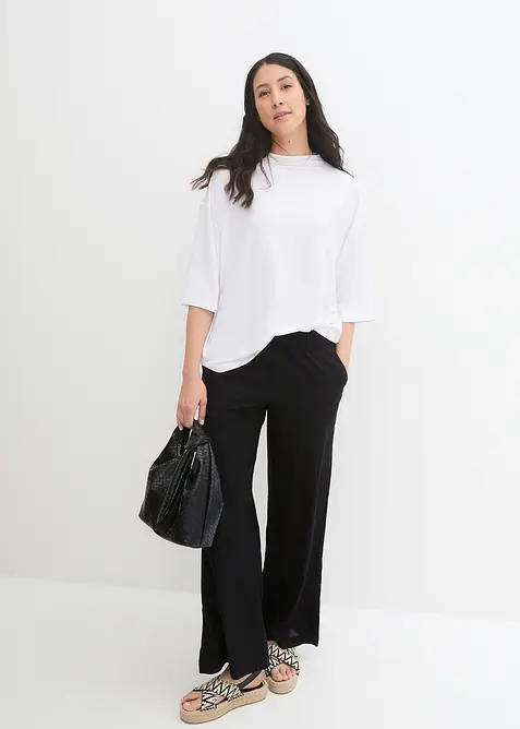 Pantalon palazzo à ceinture élastiquée, bonprix