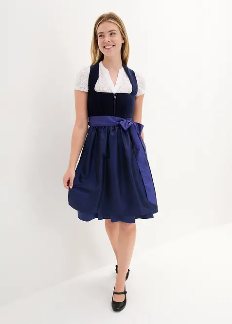 Dirndl avec corsage en velours et tablier en satin, bonprix