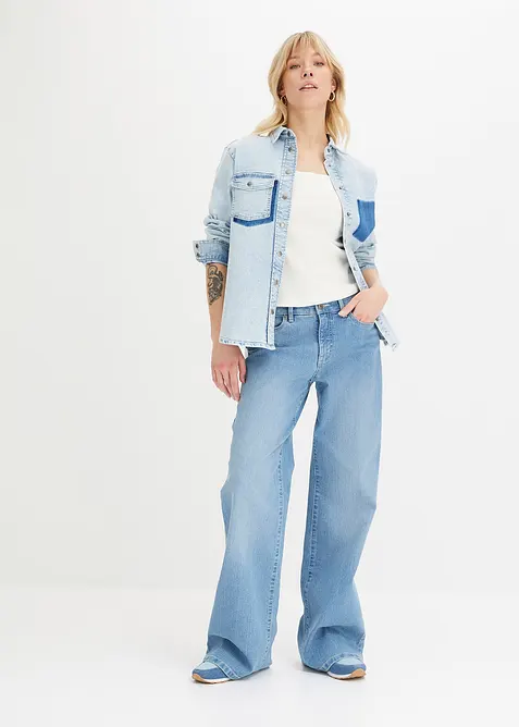 Lot de 2 tops en coton côtelé, bonprix