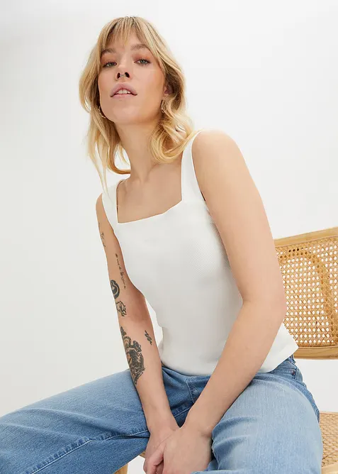 Lot de 2 tops en coton côtelé, bonprix